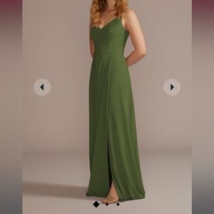 David’s Bridal Martini Olive Bridesmaid Dress